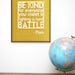11x14 Be Kind Hard Battle Plato Art Print Mustard Yellow