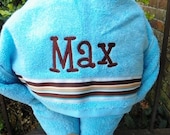 New New New  BIG KID Personalized Boys or Girls Hooded Bath Towel  Your Choice of color font and ribbon