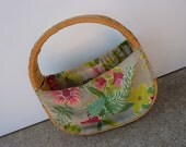 Oh-so-cute floral fabric and wicker bag