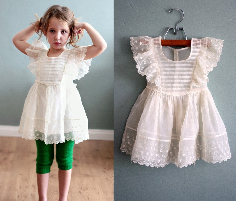 50s 2/3 It's My (Ivory Silk Chiffon) Party FROCK