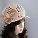 Champagne Silk Bow Crochet Hat - Ready to Ship
