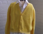 Golf Sweater circa 70's Lemony Yellow John Blair Sportswear
