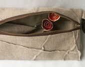 Texture linen small purse, perfect gift, eco friendly
