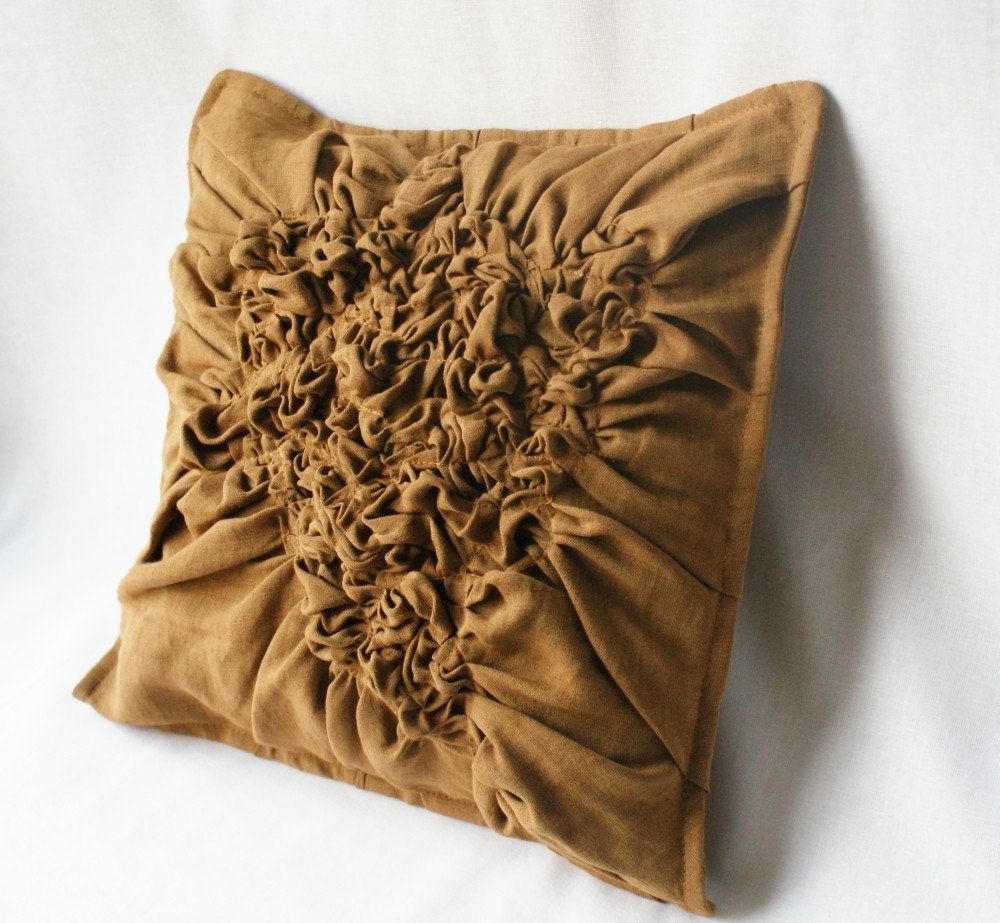 Texture pillows in shade of deep olive 16 x 16. Made for order in your size.