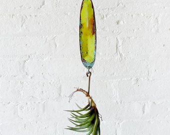 10% SALE - Neon Yellow Salmon Lure Spinner Hook Air Plant Garden