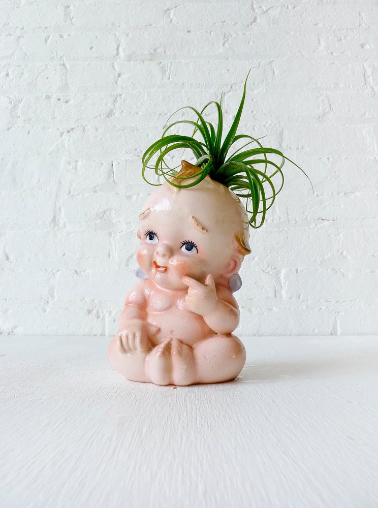 Vintage Kewpie Baby Planter Air Plant Garden