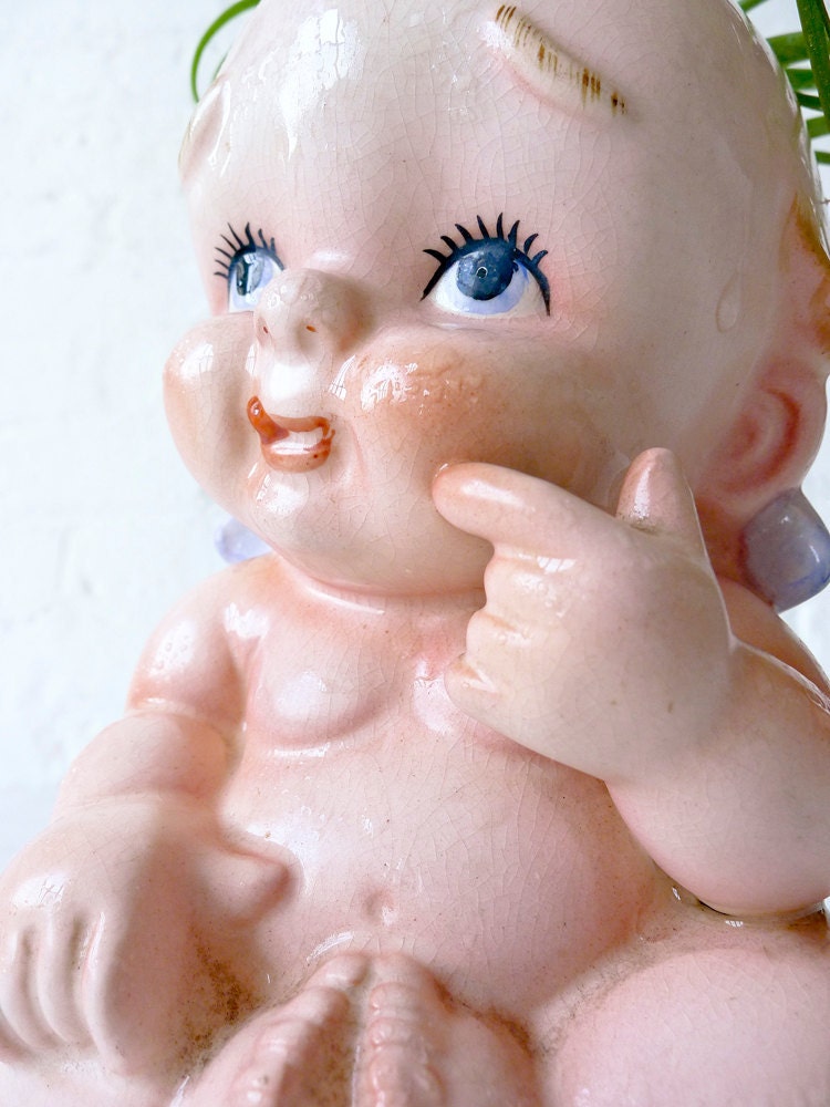 Vintage Kewpie Baby Planter Air Plant Garden