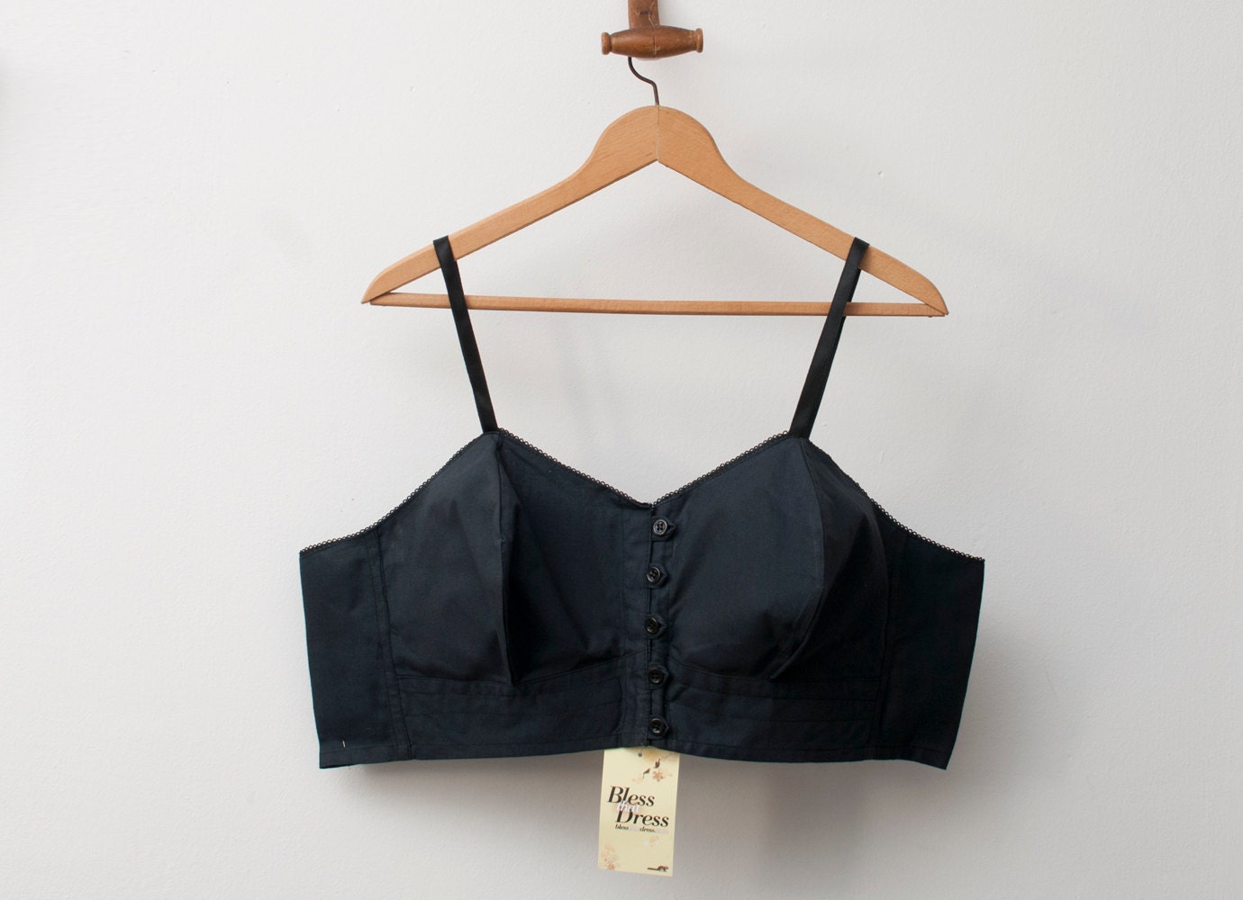 1940 black bullet bra bombshell dead stock Vintage lingerie