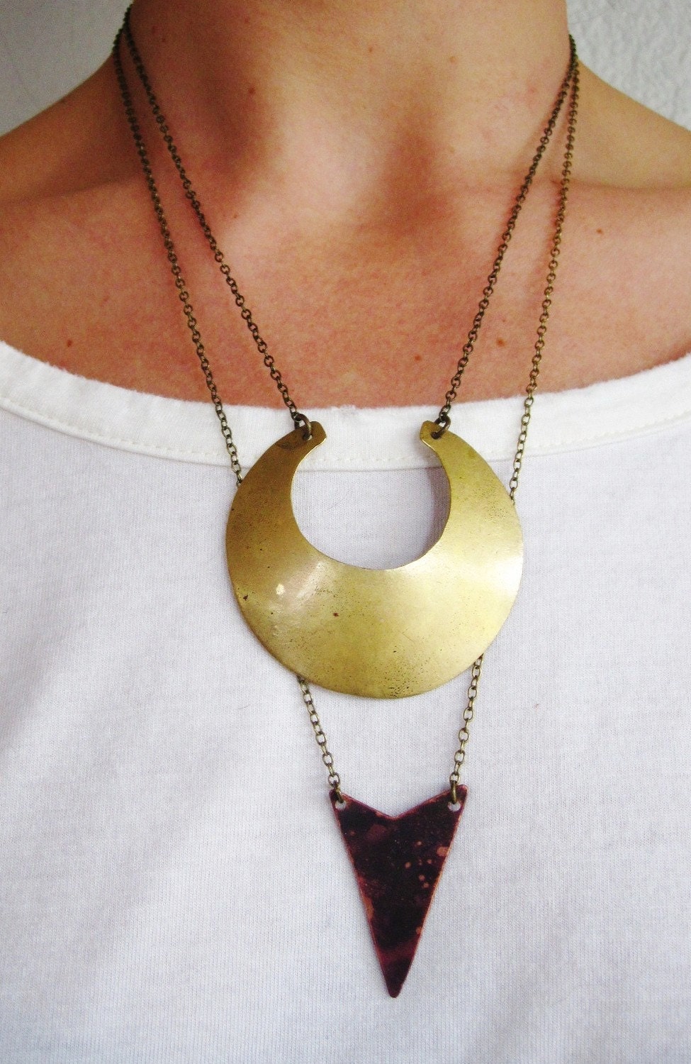 Crescent Shield Necklace