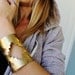 RESERVED for DALLAS - Southwestern Navajo Cutout Cuff. Gold Brass.