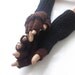 Black and Brown Half Finger- Fingerless Gloves-unisex-Ready to ship