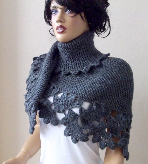 Dark Gray Triangle Shawl
