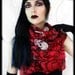 Gothic skull scarf -designer fashion - hand painted silk scarf