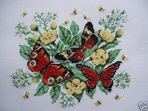 Completed Cross Stitch Design - BEAUTIFUL BUTTERFLIES