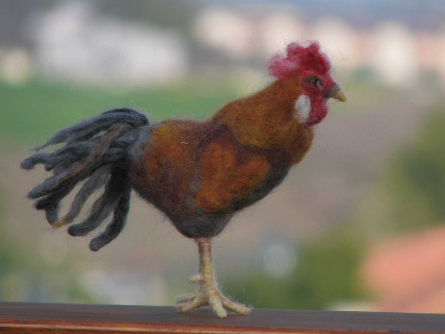 Needle felted rooster