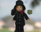 Needle felted little chimney sweep bringing Good Luck
