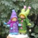Two Christmas elves, needle felted home decor