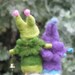 Two Christmas elves, needle felted home decor