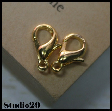 100Pcs Gold Plated lobster Parrot Clasps 12x6mm