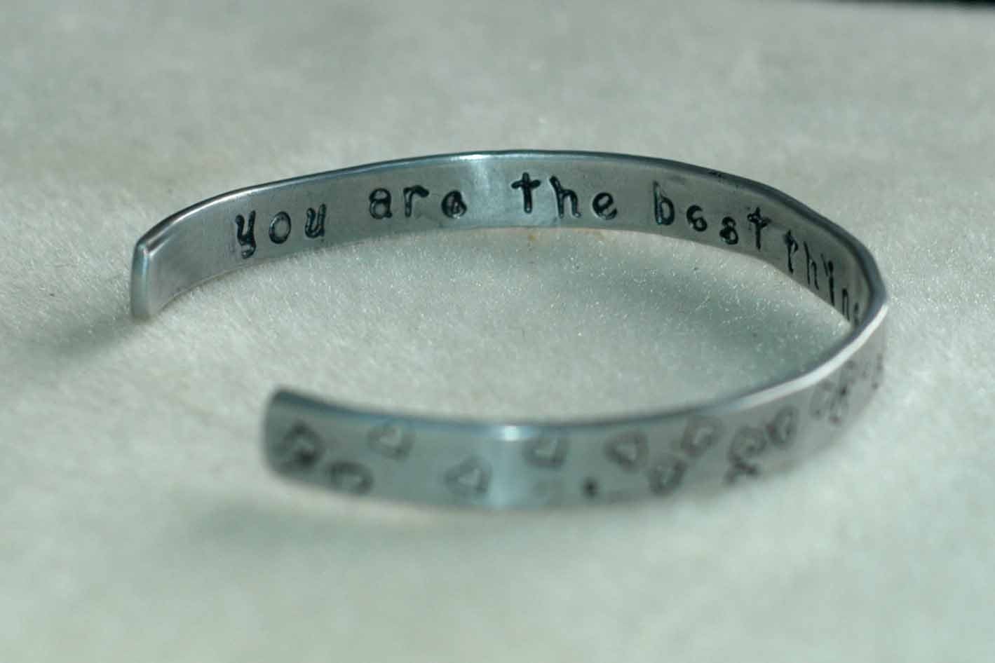 Hand Stamped Sterling Silver Cuff Bracelet With Double Sided Hand Stamping - Hidden Message Cuff  By Inspired Jewelry Designs