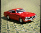 nursery kids decor toy cars colorful vintage classic retro tomato red cherry avocado moss green - Maverick - 8x8 Fine Art Photography Print