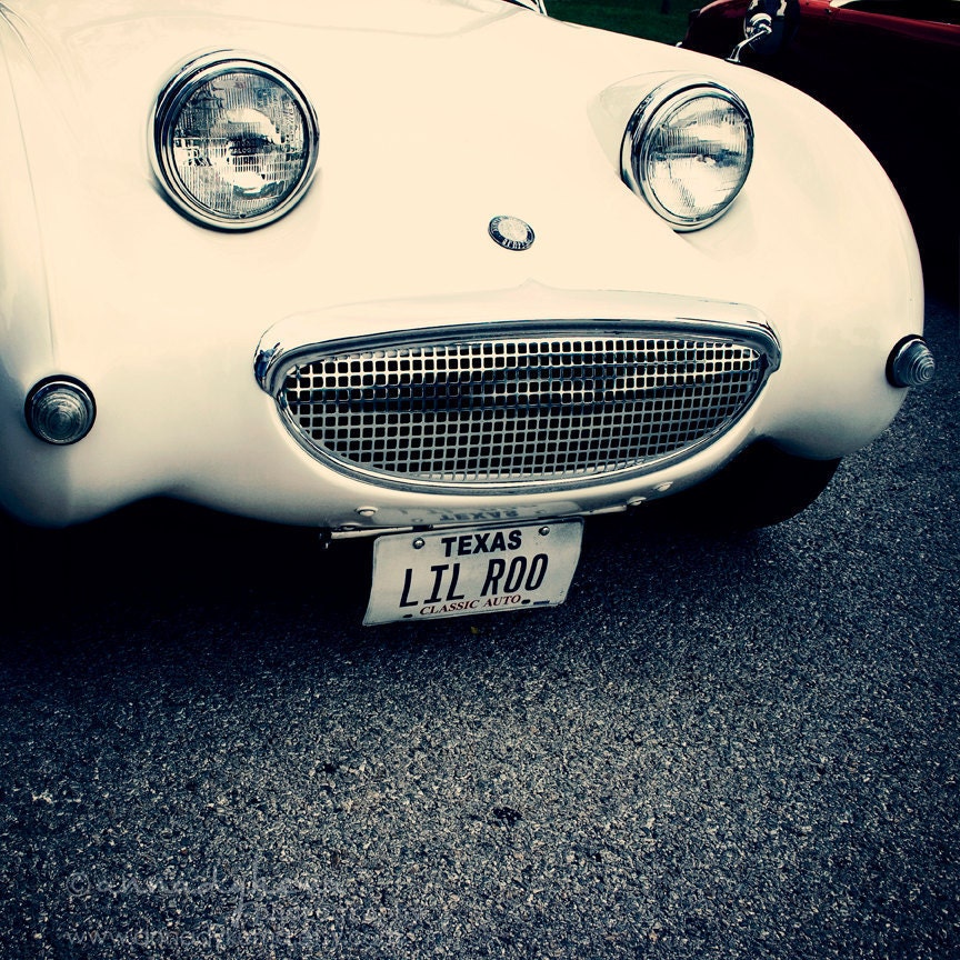 retro home decor vintage car midcentury americana white gray -  Lil Roo - 8x8 Fine Art Photography Print