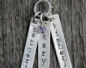 Personalized hand stamped sterling silver rectangles