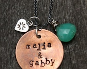 Personalized copper stamped necklace