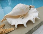 Shell Ring Bearer Pillow Alternative - Seaside, Beach or Nautical Wedding Theme