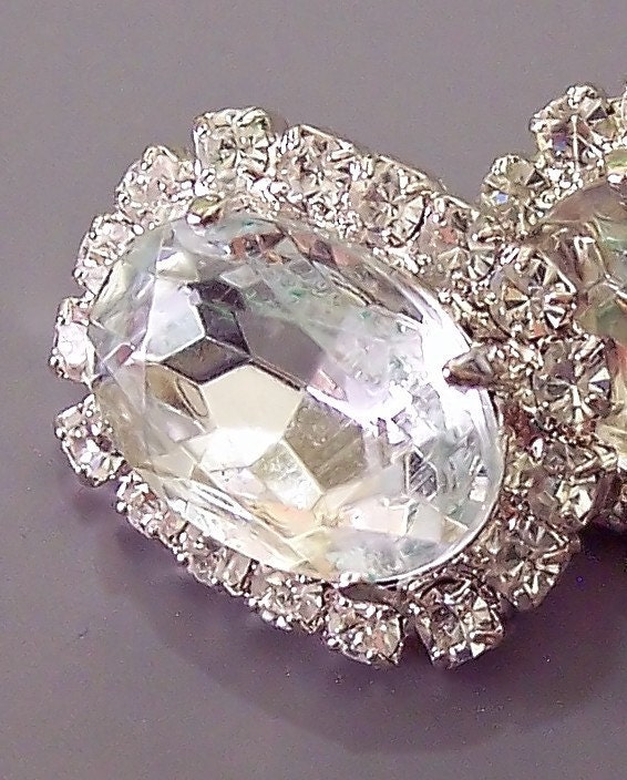 The Most Rhinestone Czech Glass Crystal and Silver Button