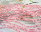 220 - VintageCzech  Pink Cherry Quartz  Glass 2mm Round Beads