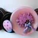 Button bracelet pink and brown flowers women's gift hearts expandable OOAK
