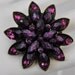 Flower cocktail ring button purple fuchsia statement jewelry gift adjustable spring fashion