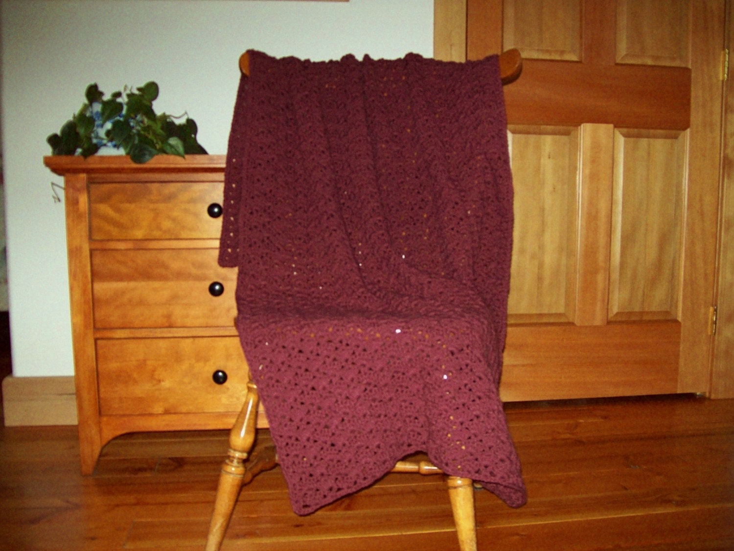 Crocheted Blanket, Crocheted Afghan Throw Blanket, Antique Rose,  57x38, Handmade Lapghan, adult lap throw, lap blanket