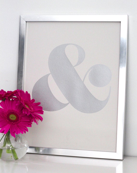 Ampersand Screen Print - Metallic Silver