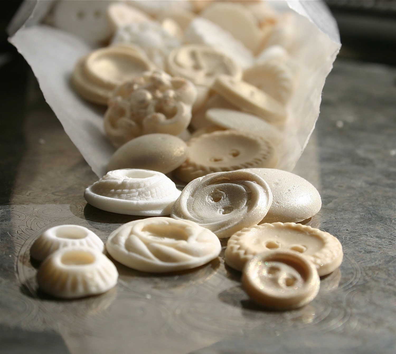 For Andrea -Edible Sugar Vintage Buttons 100