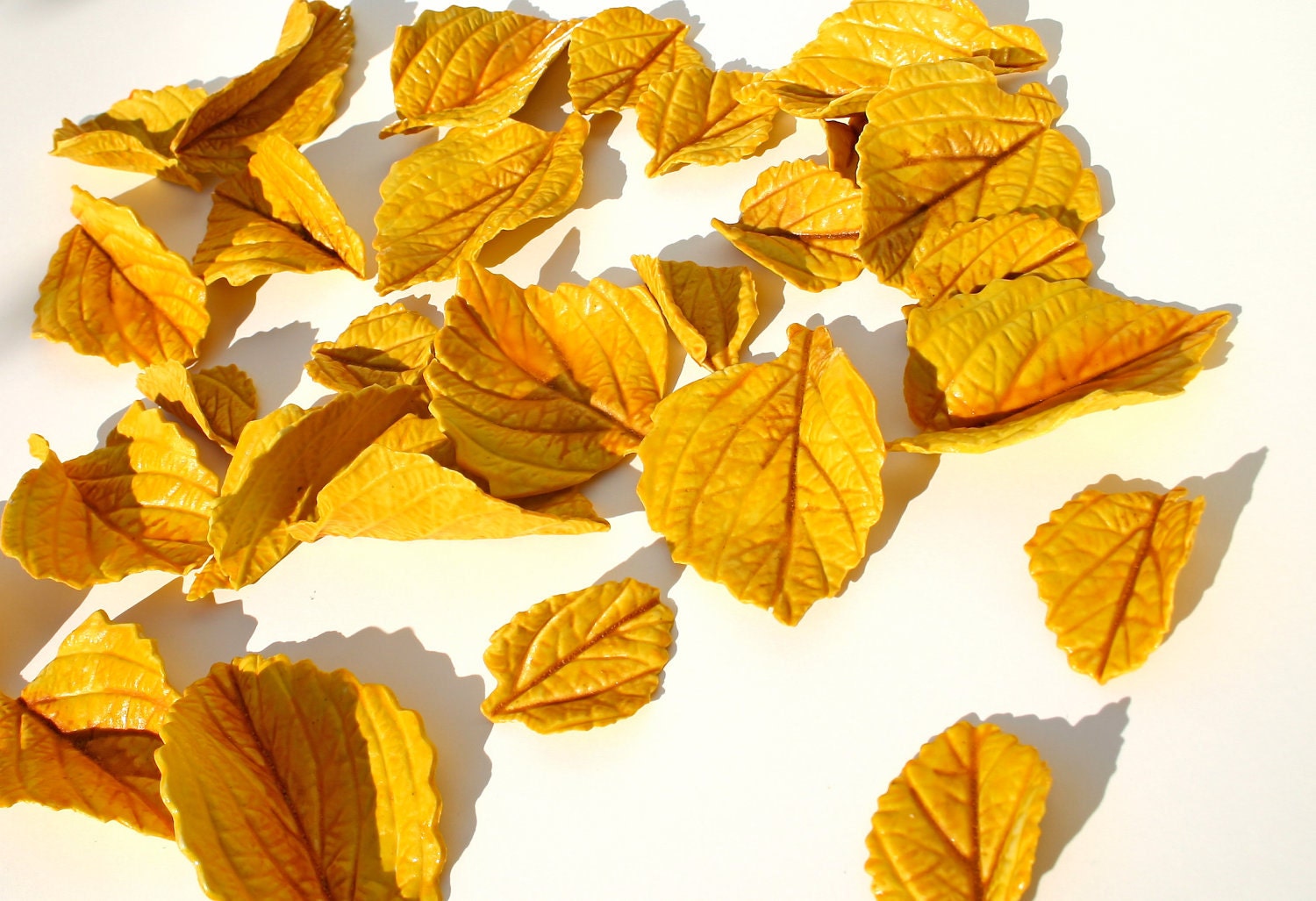 Edible Golden Aspen Leaves 2 Dozen Sugar Embellishments