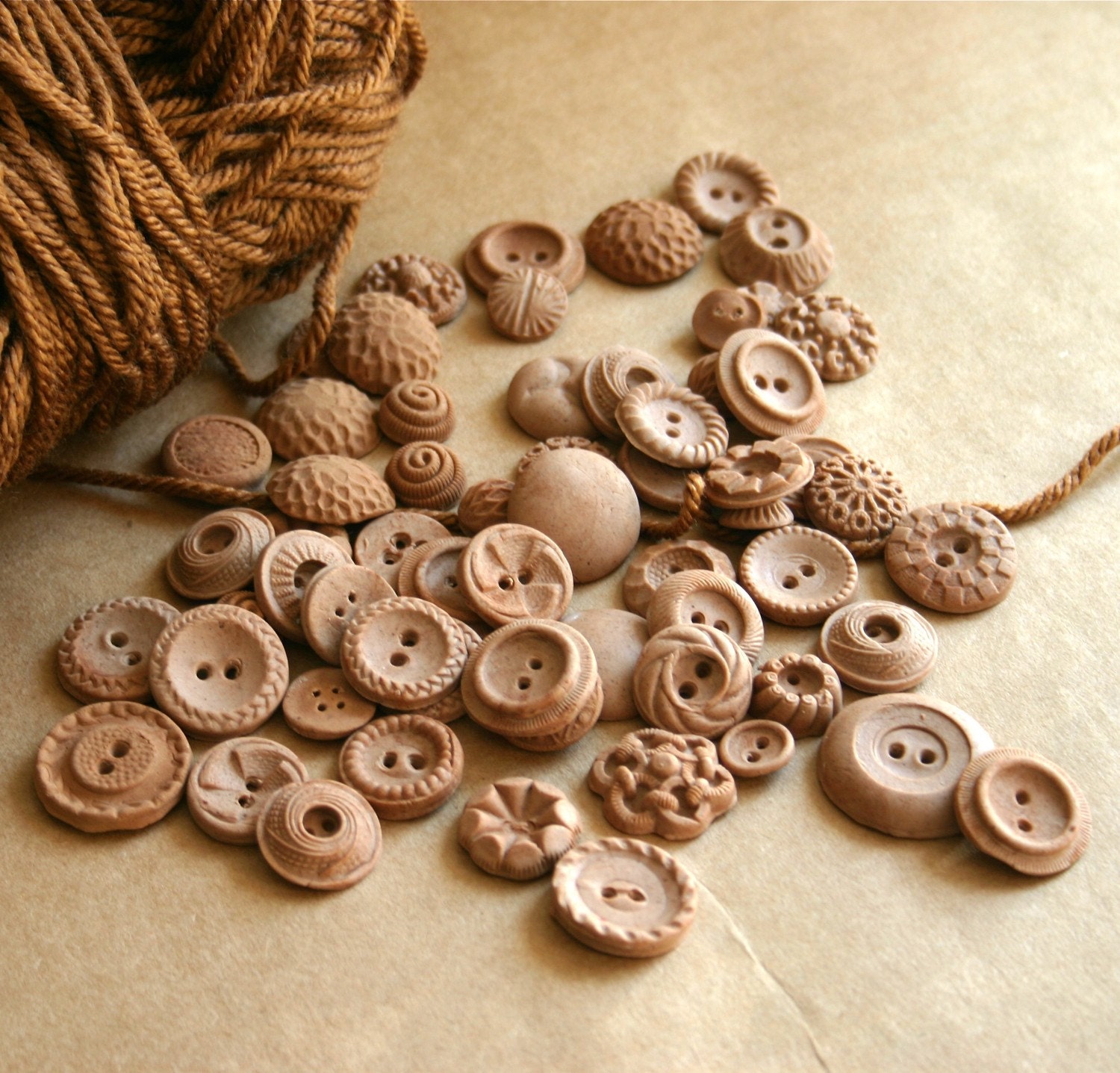 Chocolate Candy Vintage Buttons 100