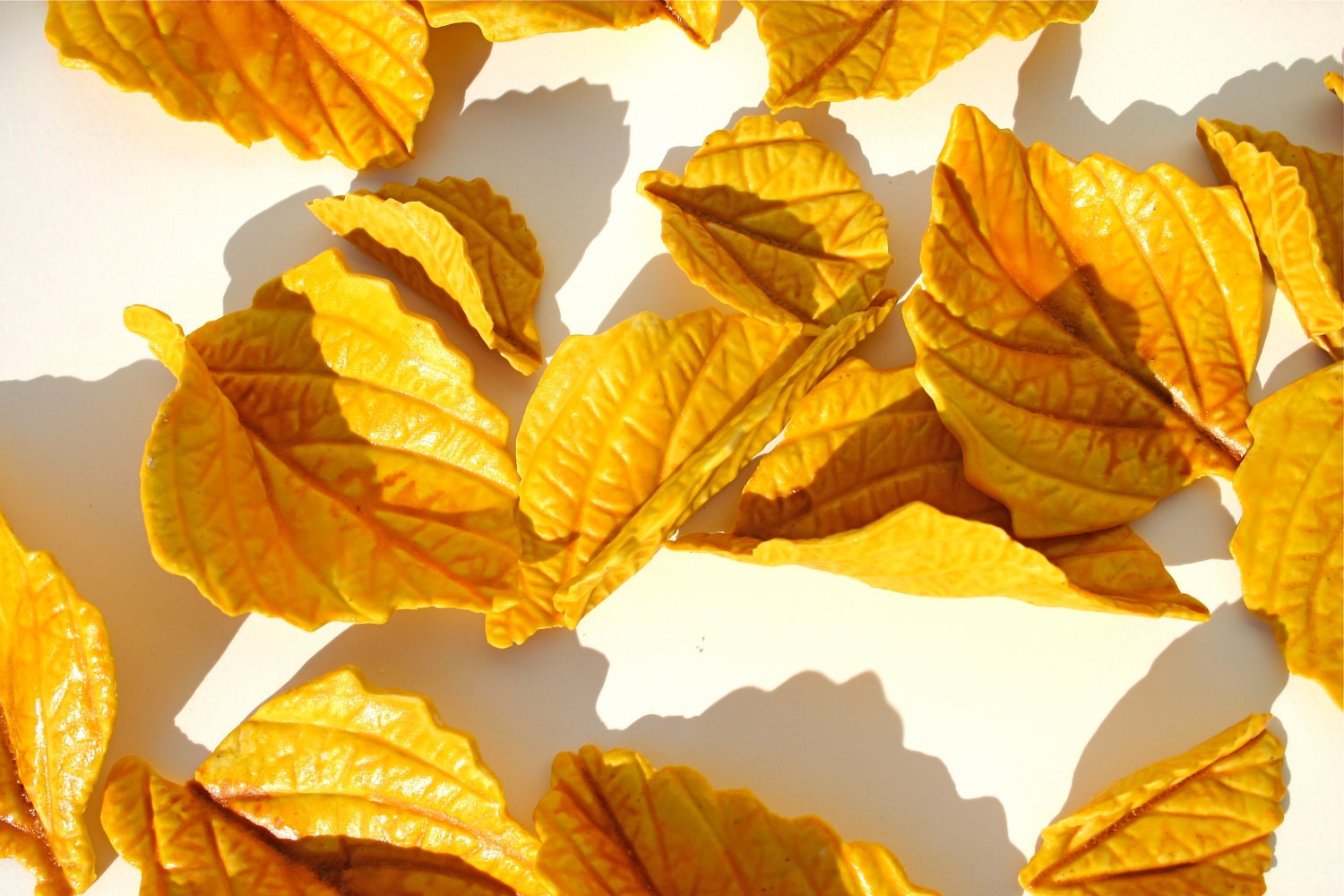 Edible Golden Aspen Leaves 2 Dozen Sugar Embellishments