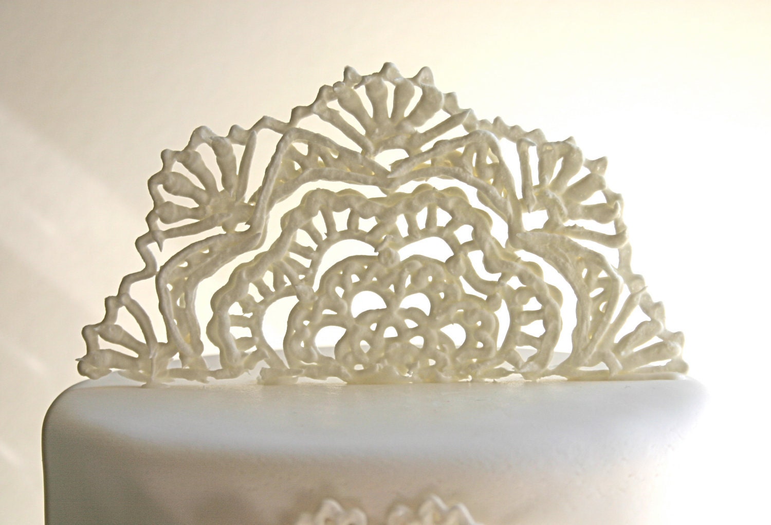 Sugar Doilies, Sugar Lace, Edible Cake Topper / Embellishments / Decorations -3 piece set