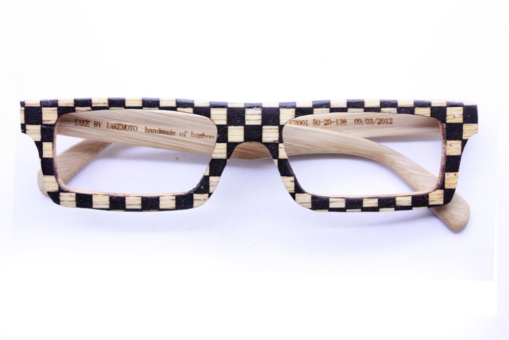 Very special New works Black and white and grid   handmade bamboo   eyeglasses MJX1201 C01