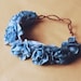 pastel blue Floral rose crown - santa monica, festival crown, woodland, nature, oversize, statement, headband, headpiece.