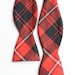 Red Plaid Wool Bow Tie