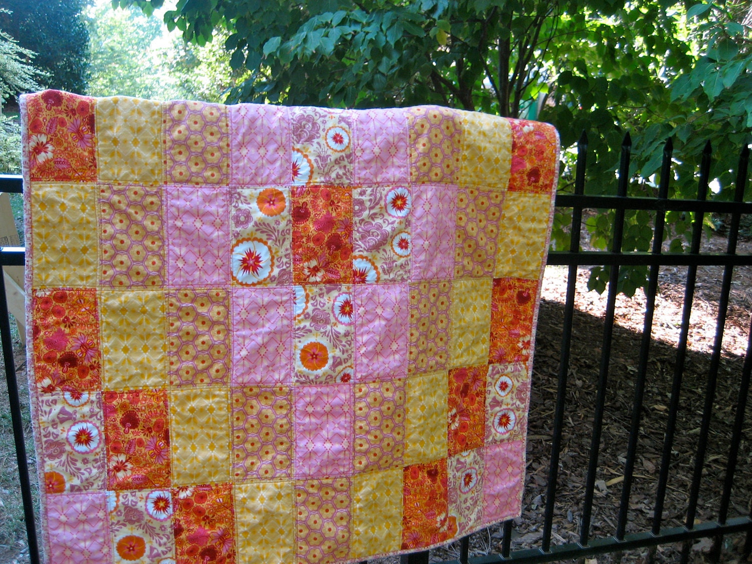 Cozy Modern Sunset Flannel Lap Quilt SALE