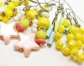 Vintage Retro Contemporary Dangle hook pierced Earrings Pastel lot of 5 pairs