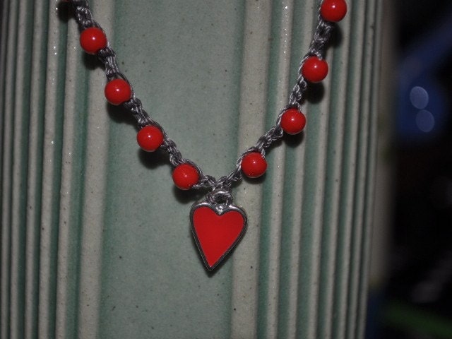 HEART RED Valentines Day girl's necklace by Wand and Wear frEE US shiPPing