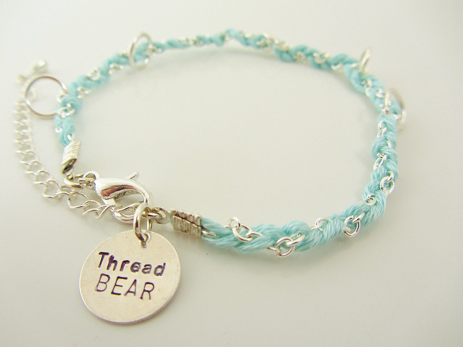 Woven Bracelet in Seafoam - Whimsical Fiber Jewelry