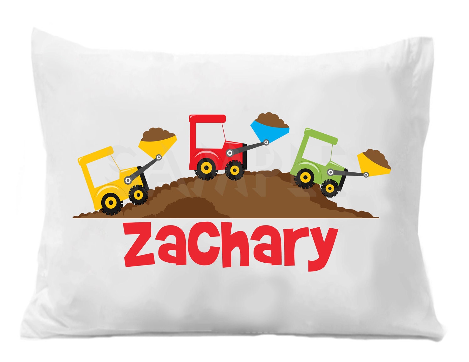 Bulldozer Digger Personalized Pillow Case Il_170x135