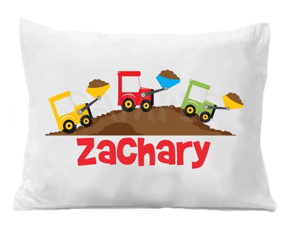 Bulldozer Digger Personalized Pillow Case Il_570xn