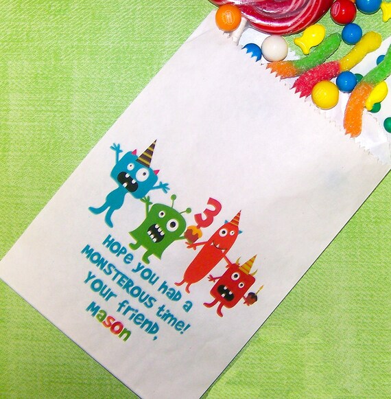 Monster Birthday Favor Bags Monster Goody Bags Birthday Party Favor Bags Set of 25 Il_570xn